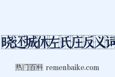 晓还城休左氏庄反义词是什么意思的图片